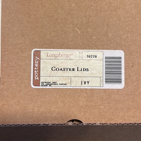 NIB Longaberger Ivy One Pint Salt Crock and Coaster Lid - Picture 7 of 8